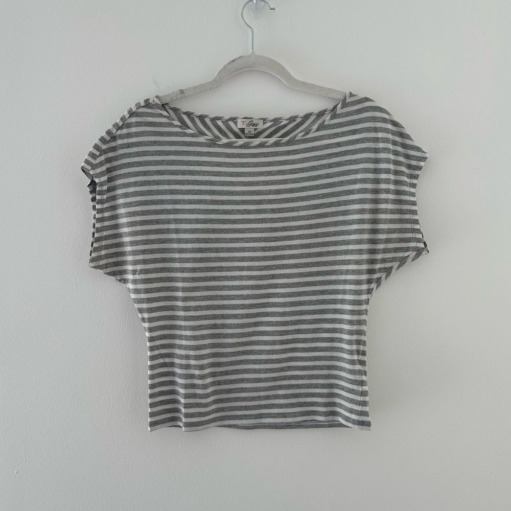Guess |  Striped TShirt | Gray + White